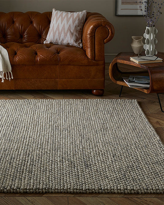 Heptonstall 120 x170cm Cream Wool Pebble Rug