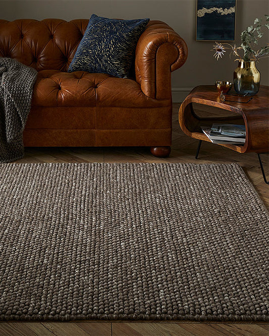 Heptonstall 120 x170cm Taupe Wool Pebble Rug
