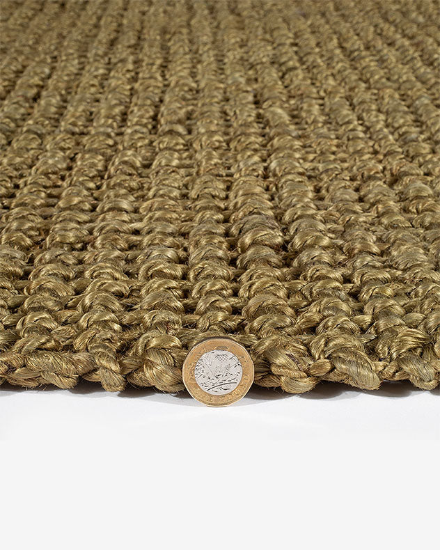 Sandsend Olive Handwoven Jute Rug