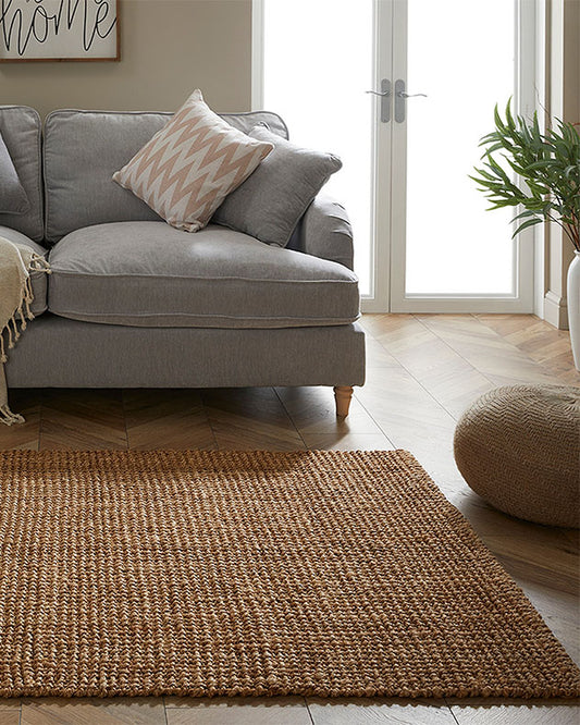 Sandsend Natural Handwoven Jute Rug