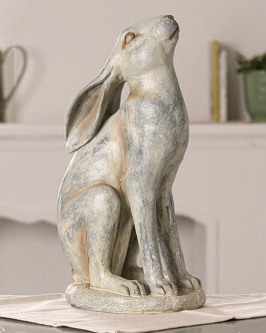 Country Grey Stargazing Hare Ornament
