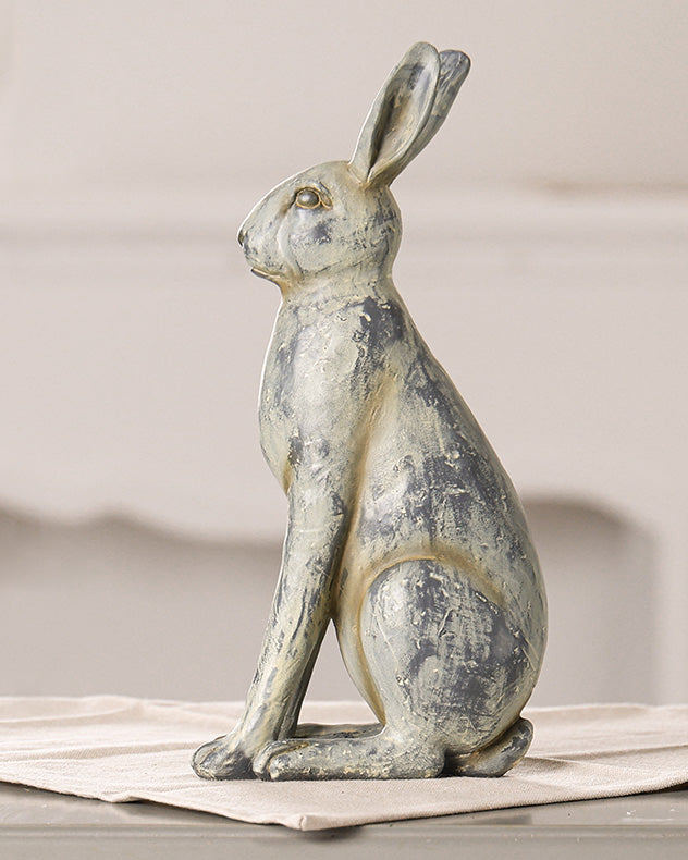 Country Grey Small Sitting Hare Ornament