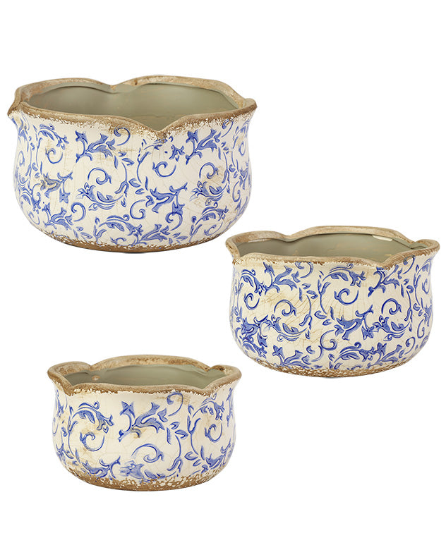 ceramic floral plant pots