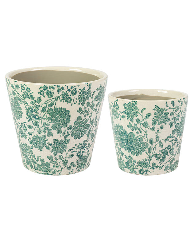 Set of 2 Green Meadow Planters