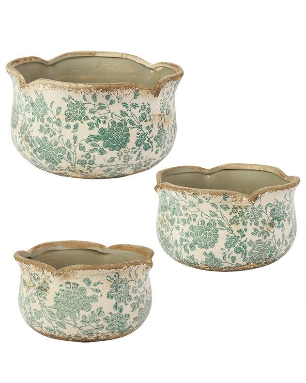 Set of 3 Florence Ceramic Planters