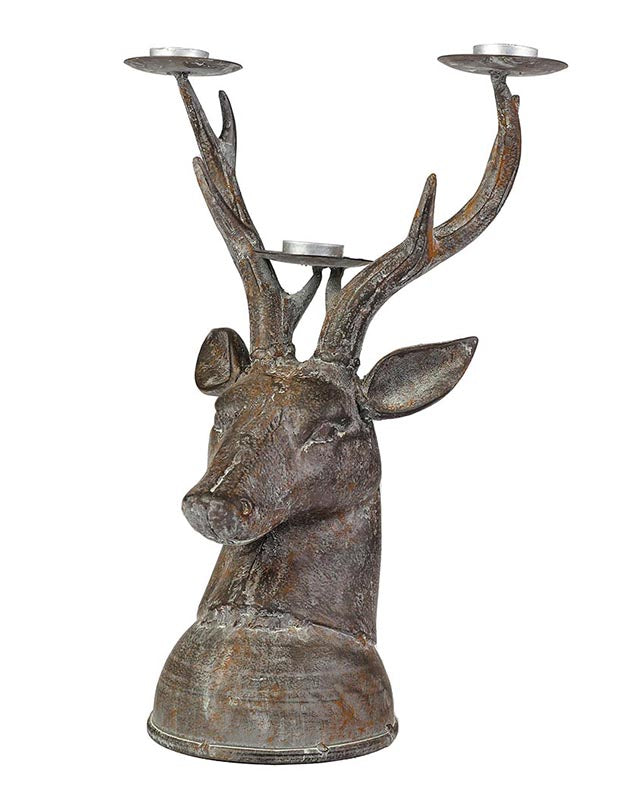 stags head candle holder