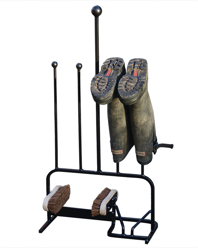 Heavy Duty Twin Wellington Boot Rack & Boot Brush