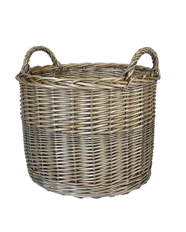 Set of Two Rustic Willow Log Baskets