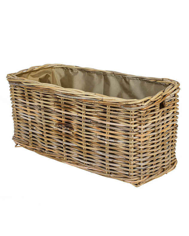 Under Bench Rustic Wicker Storage Basket
