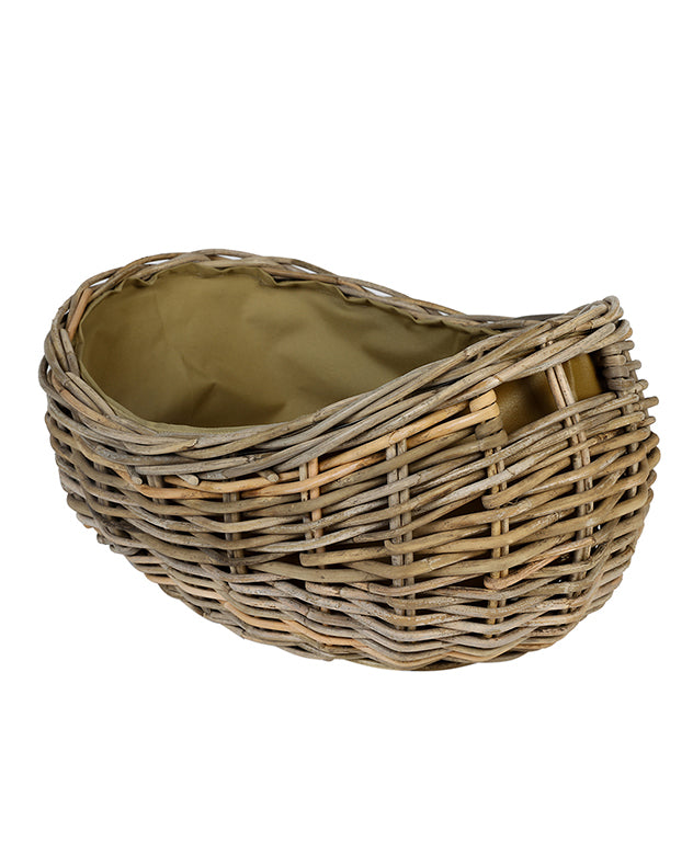Small Boat Shaped Rattan Log Basket