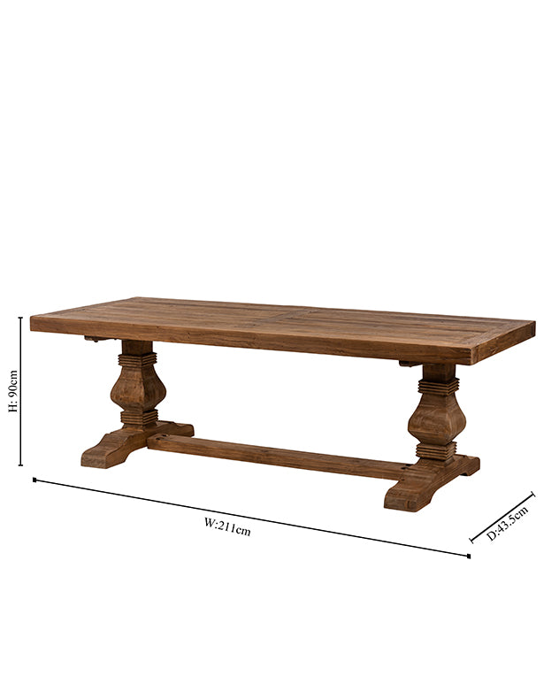 reclaimed elm large dining room table