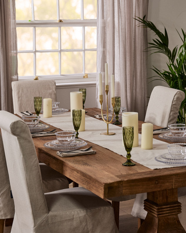 Plain Chambray Cotton Table Runner
