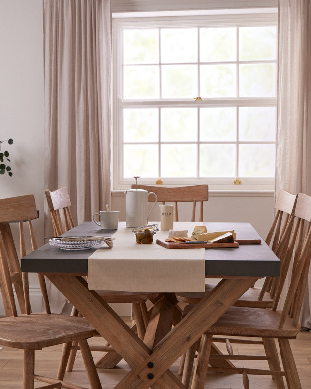dining table wood and concrete
