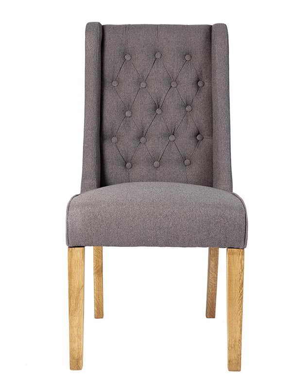 grey fabric dining room chair