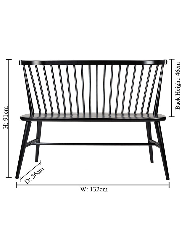 black dining bench