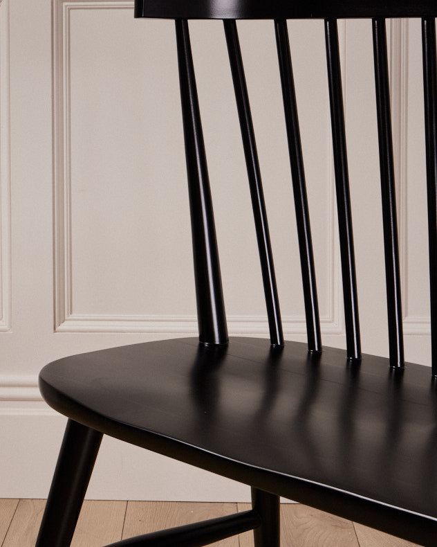 black dining chair bench