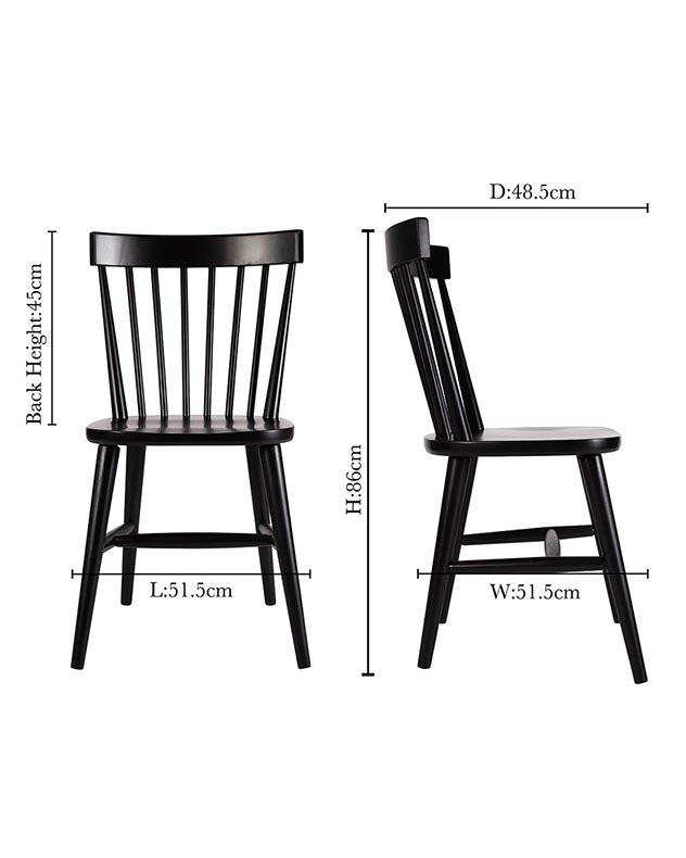 black scandinavian dining room chair