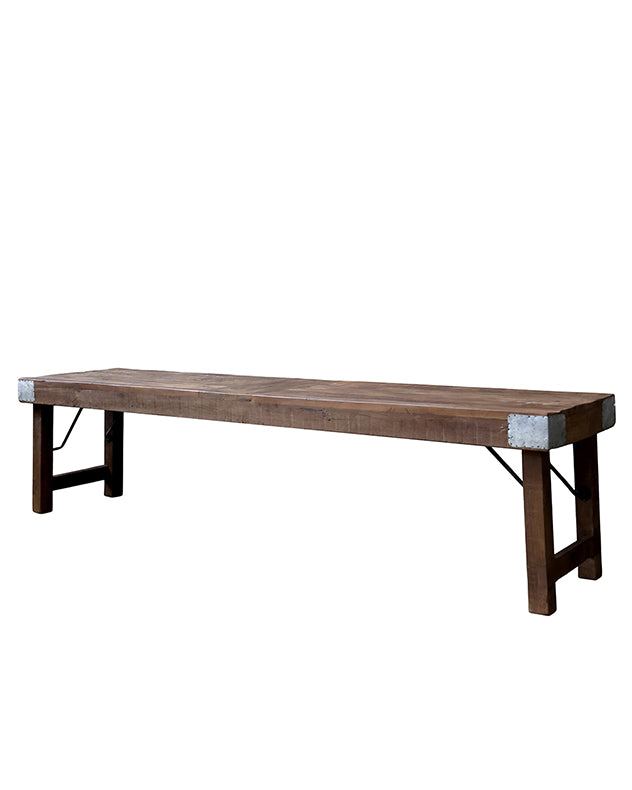 rustic reclaimed pine bench