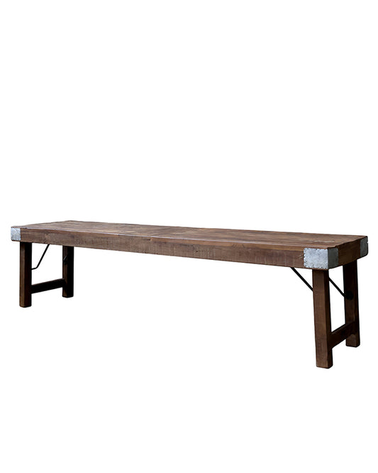 rustic reclaimed pine bench