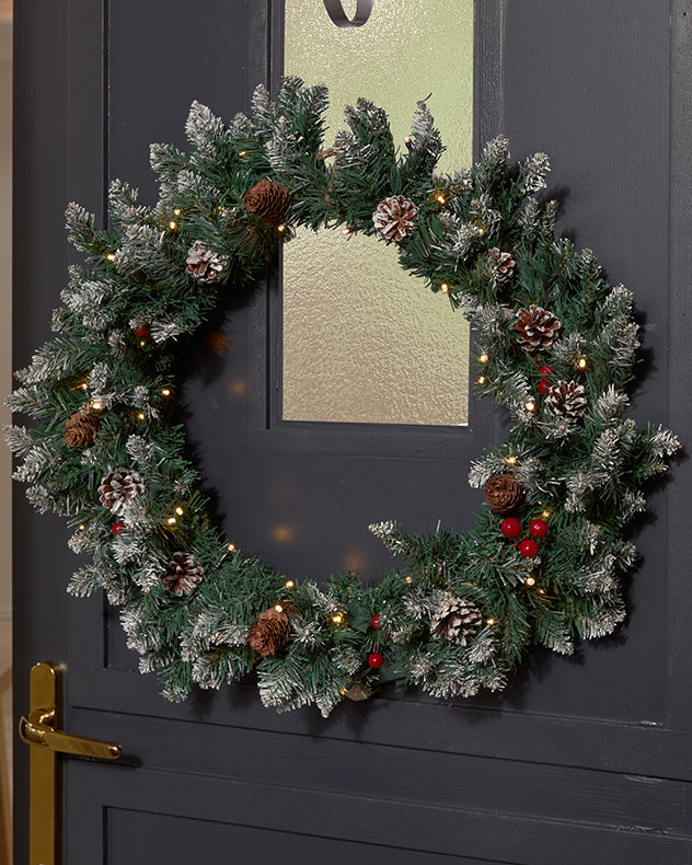Pre-lit Vermont Wreath 50cm