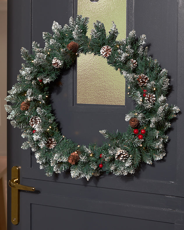 Pre-lit Vermont Wreath 50cm