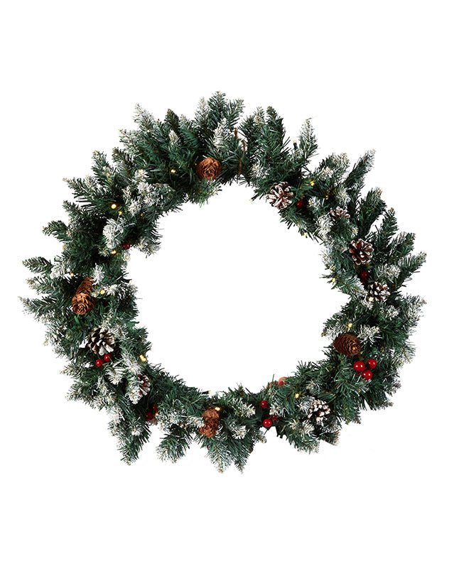 Pre-lit Vermont Wreath 50cm