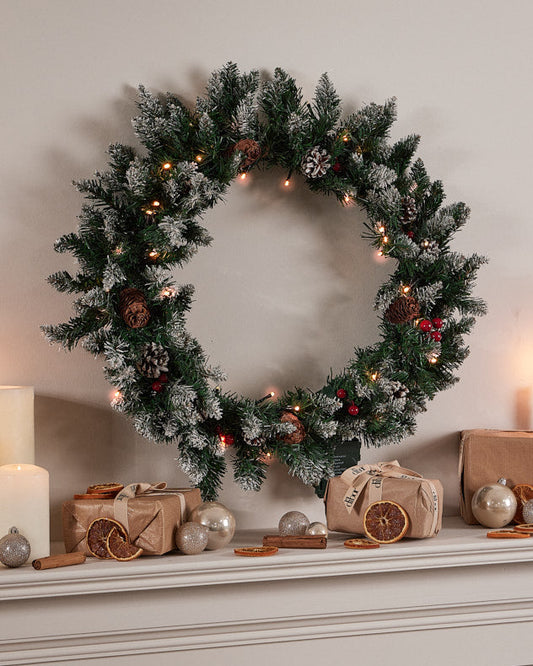 Pre-lit Vermont Wreath 50cm