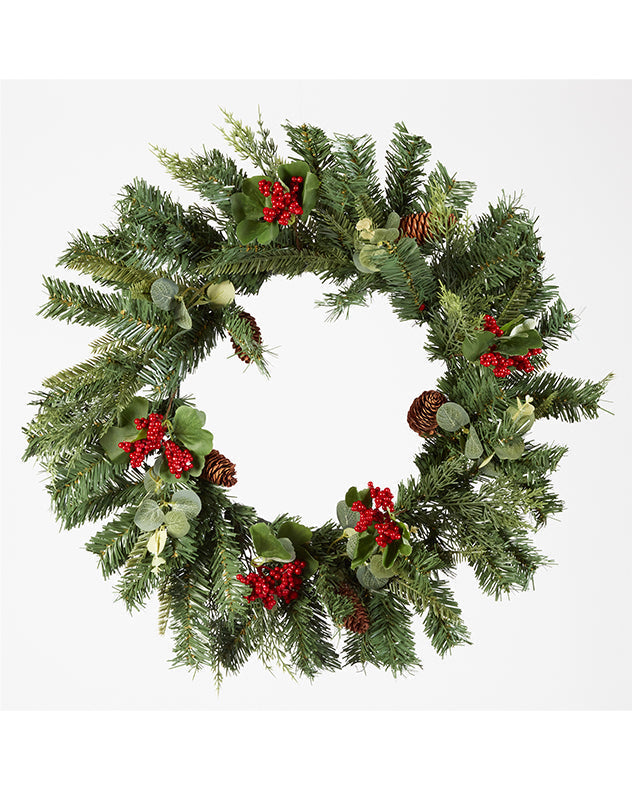 Berry and Bright Eucalyptus Wreath 60cm