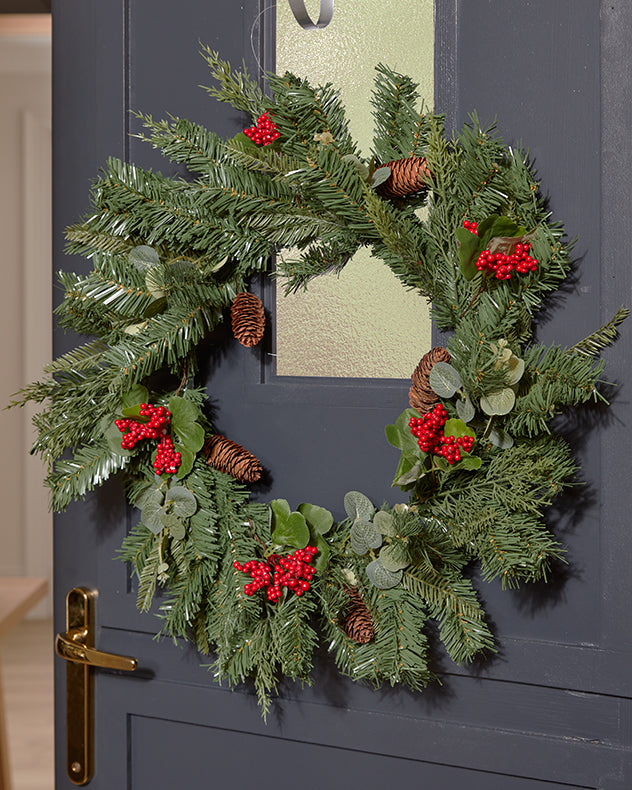 Berry and Bright Eucalyptus Wreath 60cm