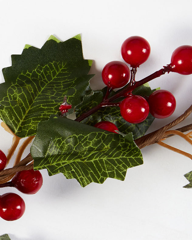 red berry and holly christmas garland