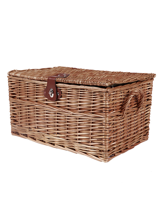 Four Person Green Tweed Chest Picnic Hamper