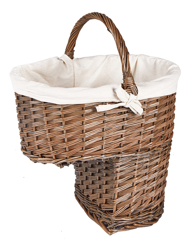 Willow Stair Basket With White Lining