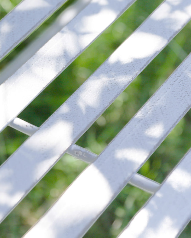 Arched Cream Iron Garden Bench