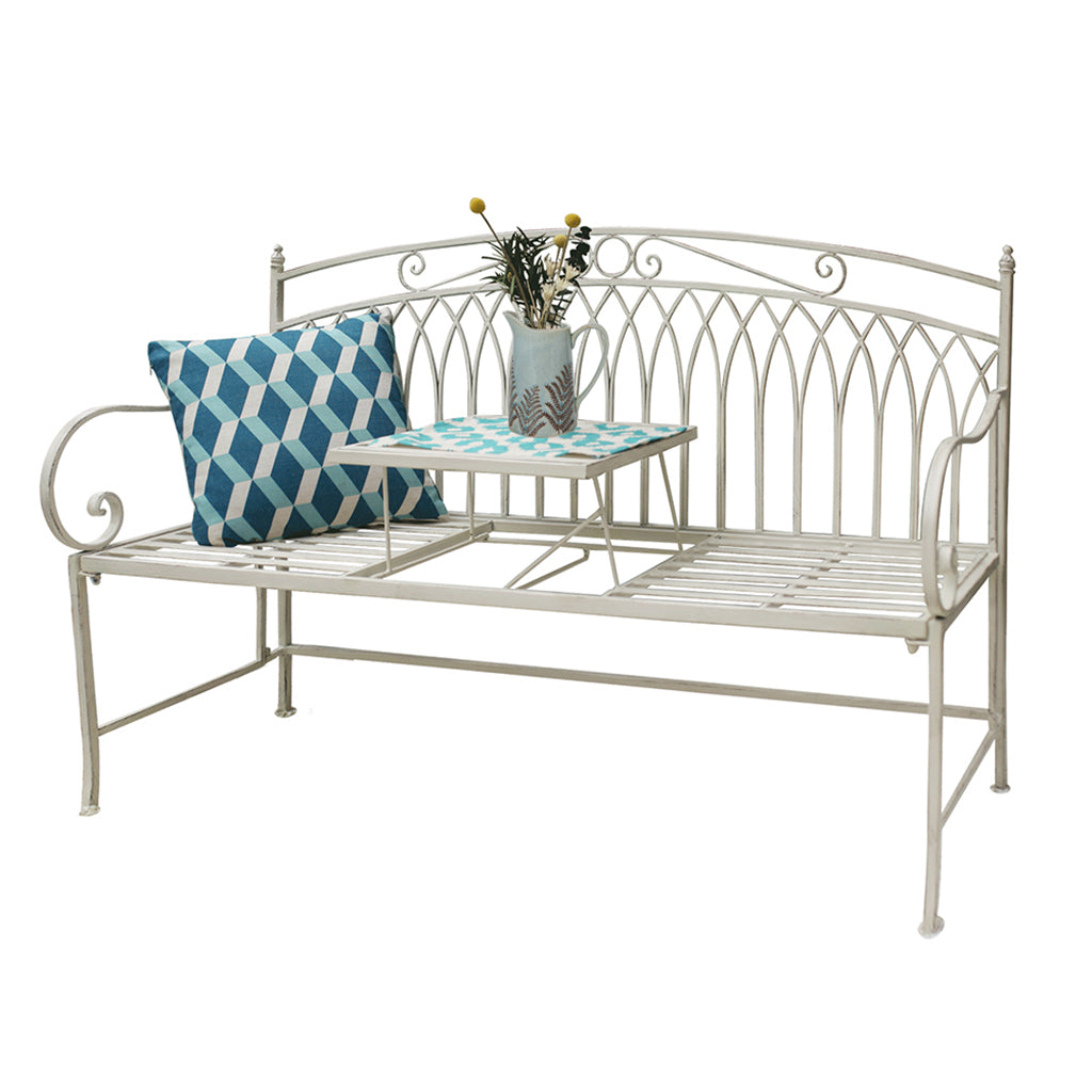 Large Cream Arched Companion Seat Bench
