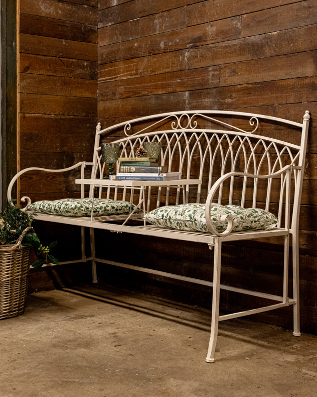 Large Cream Arched Companion Seat Bench