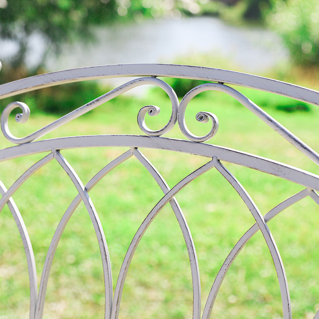 Vintage Grey Arched Iron Companion Seat