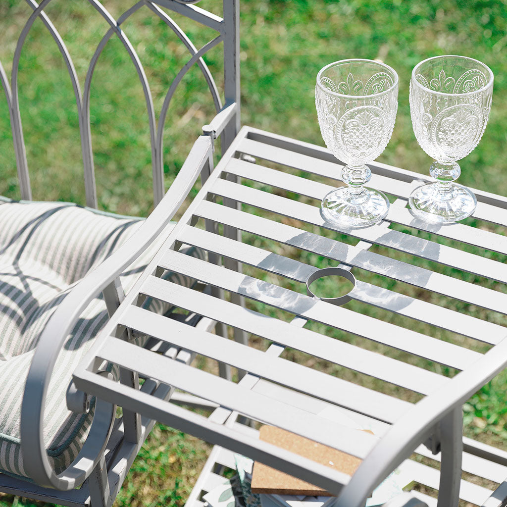 Vintage Grey Arched Iron Companion Seat