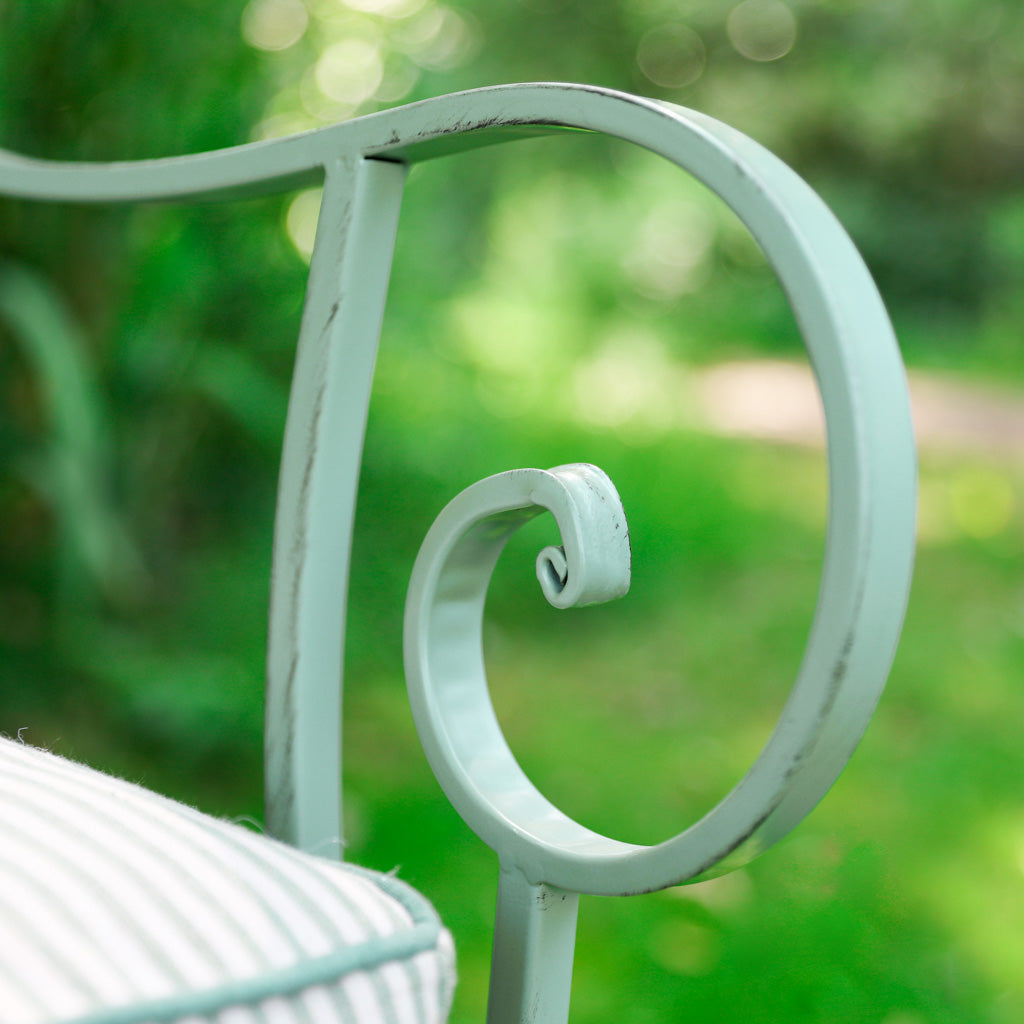 Vintage Green Arched Iron Companion Seat