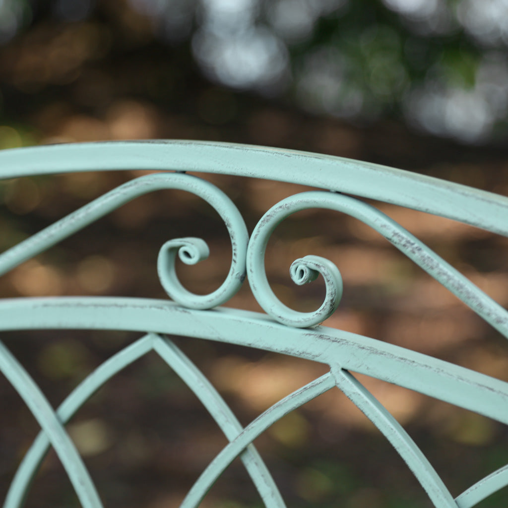 Vintage Green Arched Iron Companion Seat
