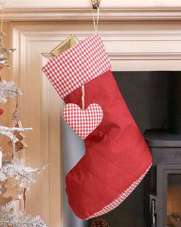 Traditional Gingham Christmas Stocking