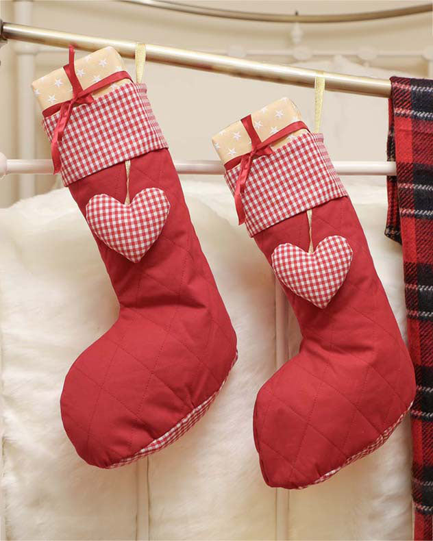 Traditional Gingham Christmas Stocking