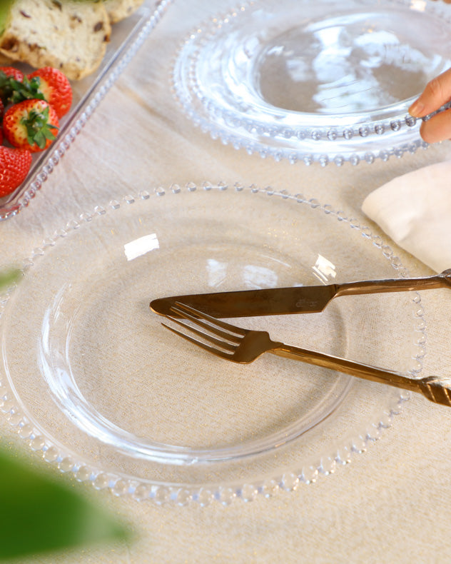 Bella Perle Beaded Glass Dinner Plate