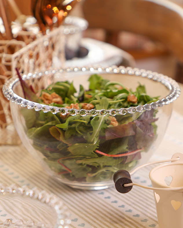 glass salad bowl