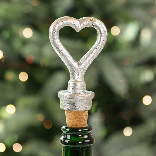 Silver Heart Bottle Stopper