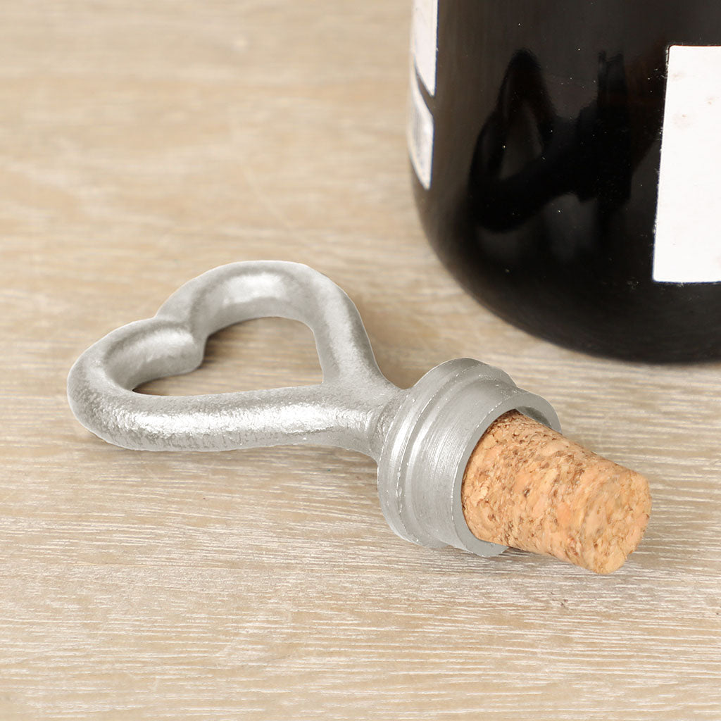 Silver Heart Bottle Stopper