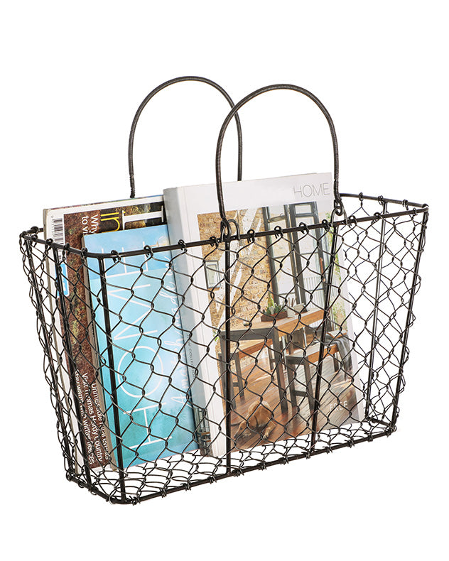 Industrial Style Black Chicken Wire Storage Basket