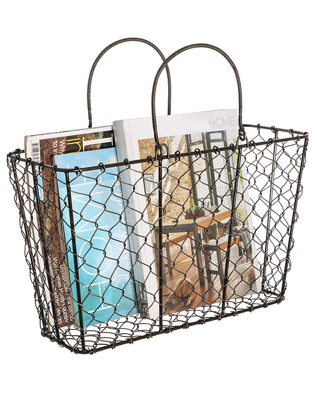 Industrial Style Black Chicken Wire Storage Basket