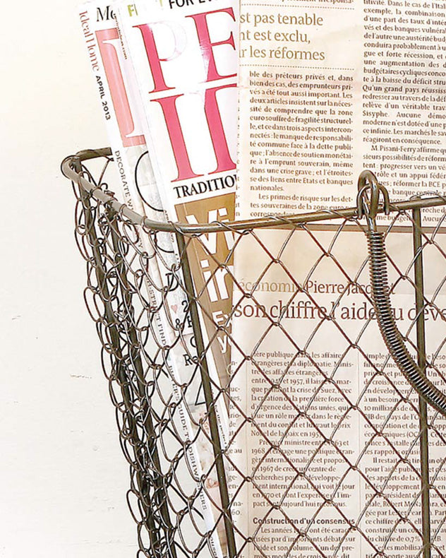 Industrial Style Black Chicken Wire Storage Basket