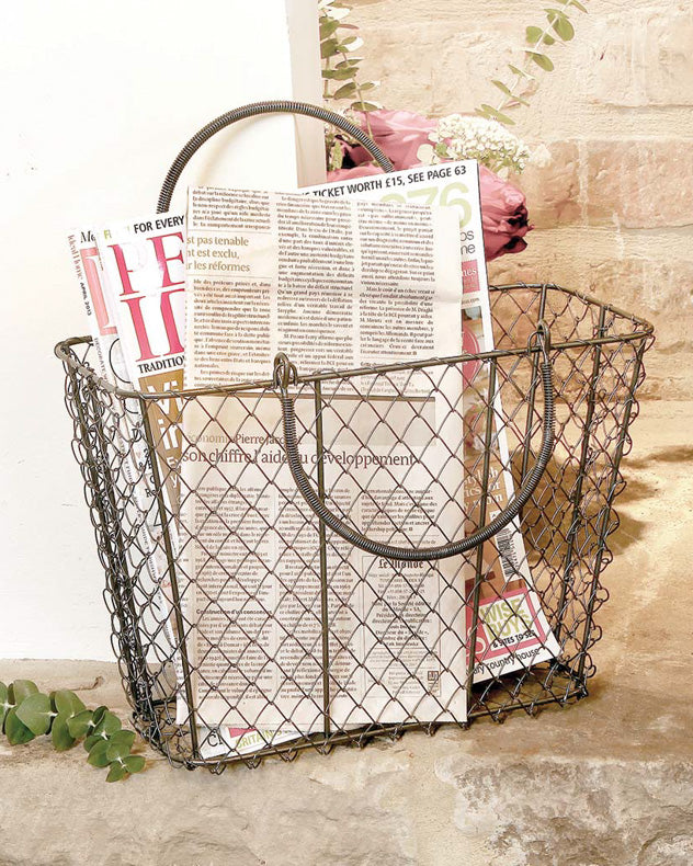 Industrial Style Black Chicken Wire Storage Basket