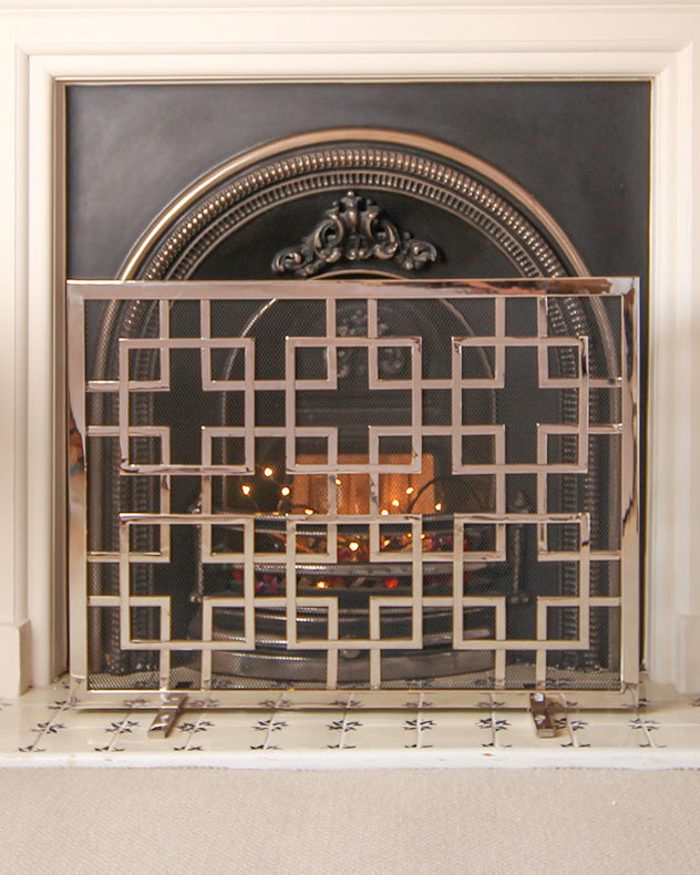 Kensington Nickel Fire Screen